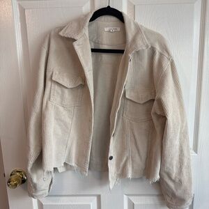 12th tribe beige corduroy cropped jacket
